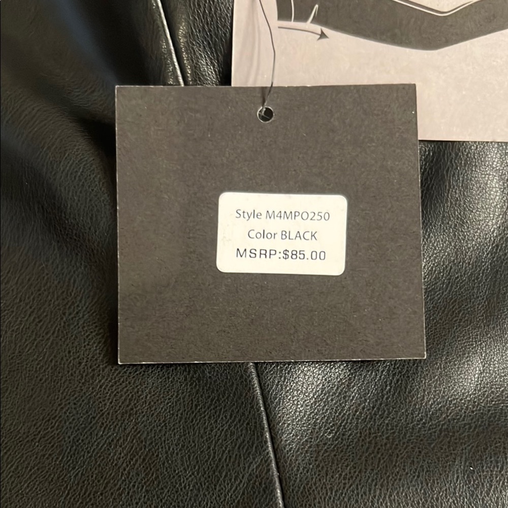 NWT-Marc New York Black Straight Leg Faux Leather  Pants - Picture 9 of 10